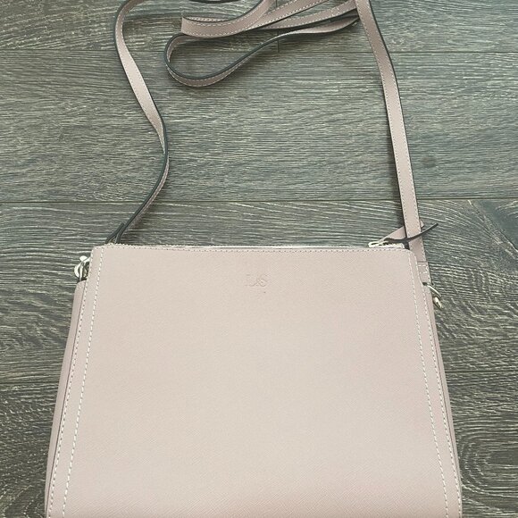 LO & SONS The Pearl Crossbody Leather Convertible Purse Light Pink Gold Hardware - Picture 1 of 5